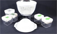 OXO Salad Spinner & Plastic Tight Fit Containers