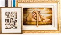 Higgins Signed Lithograph of Nude, 1 Other