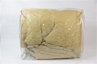 Gold Tone Embroidered Comforter & Sham Set