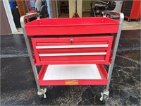 Service cart with tool chest.