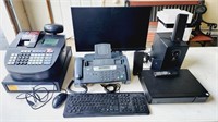 Cash register and office electronics.