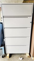 Five drawer horizontal file cabinet.