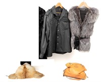Silver Fox Fur Coat / Vest, Hat & Accessories