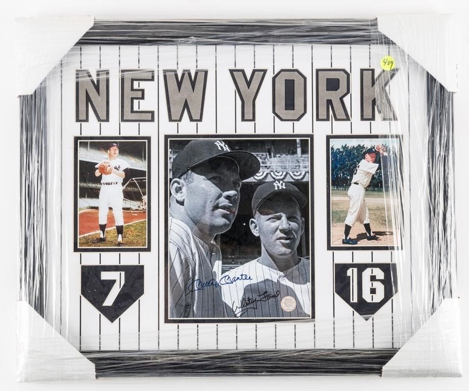 Mickey Mantle & Whitey Ford Signed Collage w/ COA