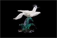 Murano Glass Style Art Glass Flying Bird