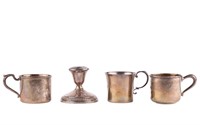 Sterling Silver Cups & Candle Stick