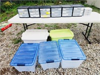 Plastic organizers and totes.