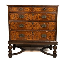 Fine Wood Inlay Chest on Frame
