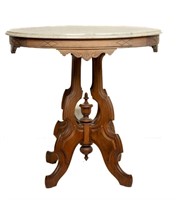 Victorian Marble Top Oval Table