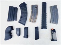 Group of firearm magazines.
