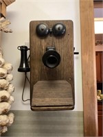 Vintage oak wall phone