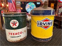 Old Irving & Texaco Pails