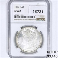 1883 Morgan Silver Dollar NGC MS67