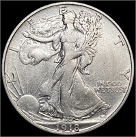 1918-S Walking Liberty Half Dollar ABOUT UNCIRCULA