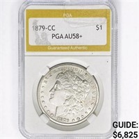 1879-CC Morgan Silver Dollar PGA AU58+