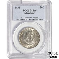 1934 Maryland Half Dollar PCGS MS66