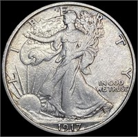 1917-D Walking Liberty Half Dollar LIGHTLY CIRCULA