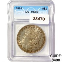 1884 Morgan Silver Dollar ICG MS65