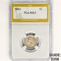 1864 Indian Head Cent PGA MS63