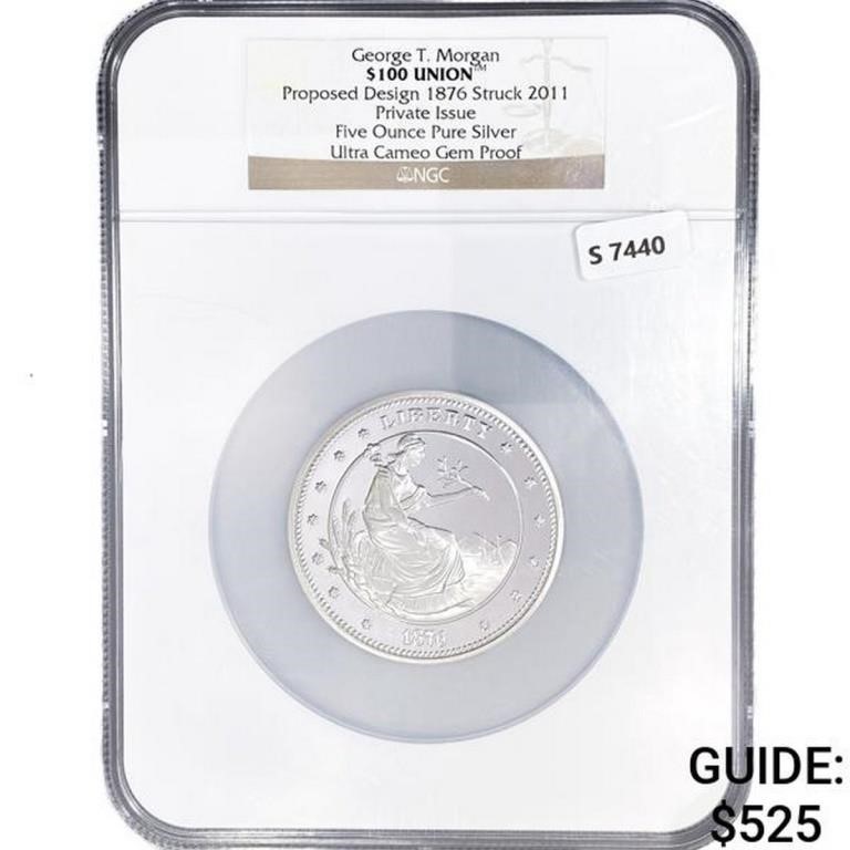 2011 Union $100 5oz Silver Round NGC GEM PR UC