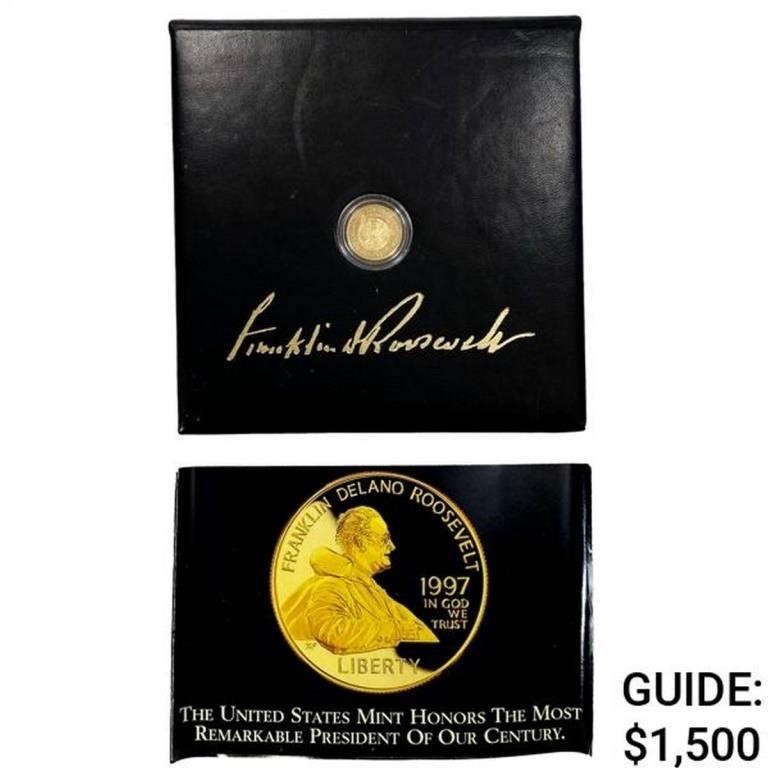 1997-W Franklin Roosevelt Commem .25oz Gold Set
