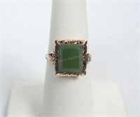 Antique 14K Gold and Jade Ring