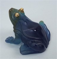 Daum France Pate-de-Verre Art Glass Frog Figure