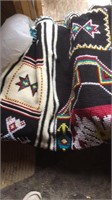 Afghan, yarn and material