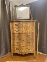 Tall & Narrow Vintage Dresser with mirror