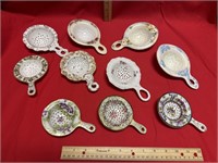 Hand painted porcelain tea strainers