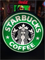 4ft Round Light Up Starbucks Double Sided Sign
