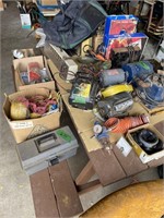 Large lot of pumps, winch, mirrors, rope + Misc.