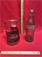 Coca-Cola pitcher and bottle