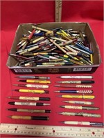 Box of advertising pens - many Iowa ones