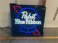 Pabst Blue Ribbon light up sign - plastic trim is