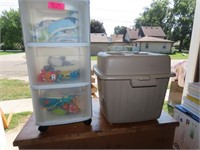 (2)Storage containers w/ baby items.