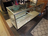 Glass counter display cabinet.