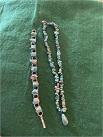 Turquoise beaded necklace,