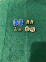 Royal blue clip earrings,