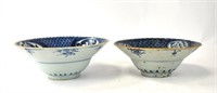Two Chinese Blue & White Bowls