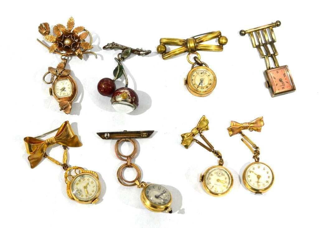 Lot of Antique Watch Brooches
