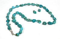 Turquoise Beads Necklace & Earrings