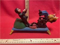 Vintage cast iron bank - dentist pulling tooth