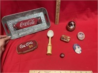 Coca-Cola tray and decorative items