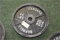 (2) Barbell Metal 45lbs Weight Plates