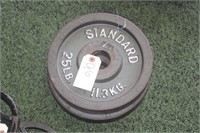 (2) Standard 25lbs Weight Plates