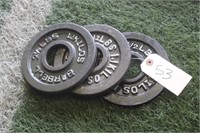 (3) Barbell 2.5lbs Weight Plates