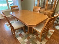 NICE! Solid Wood Dining Table w/ 4 Padded Chairs