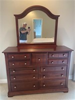 Vaughan-Bassett 9 Drawer Dresser and Mirror