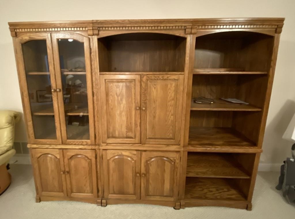 Solid Wood-  Lighted Entertainment Center-3 Piece